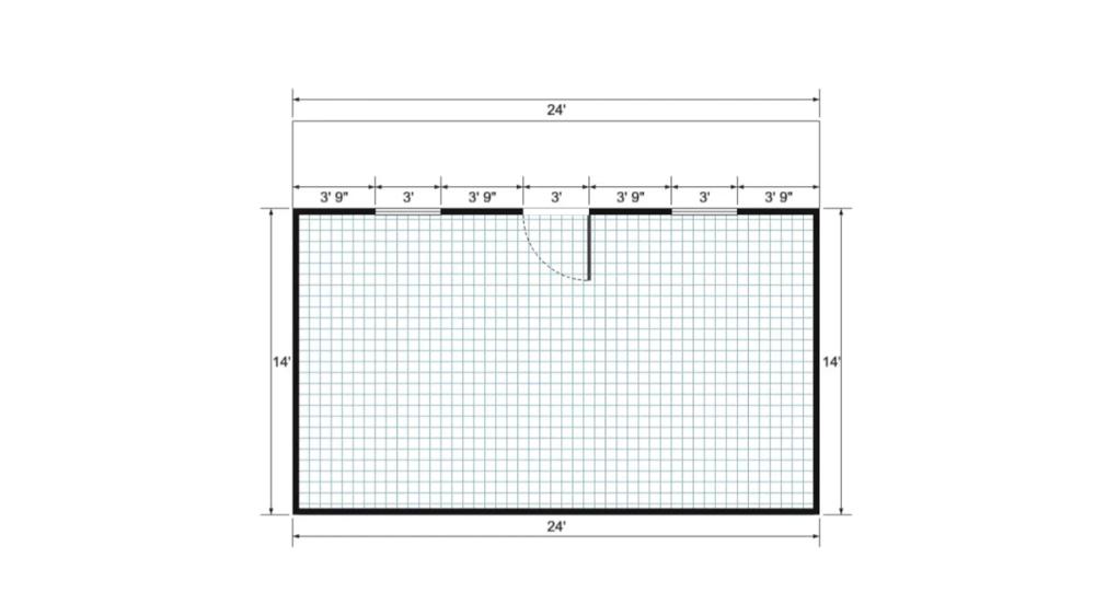 Floor plan for 18x24 Gable Cottage