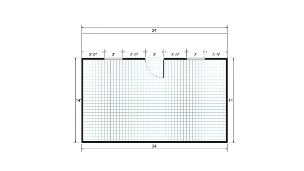 Floor plan for 18x24 Gable Cottage