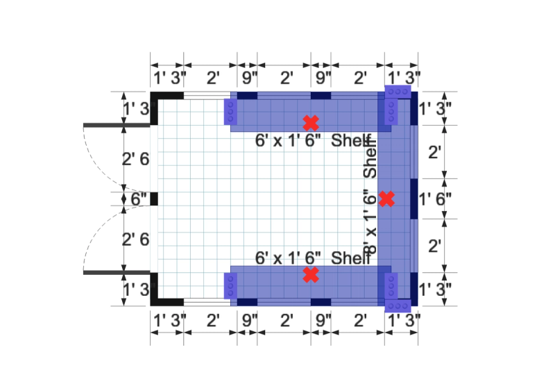 Gable Greenhouse 8×10 floor plan