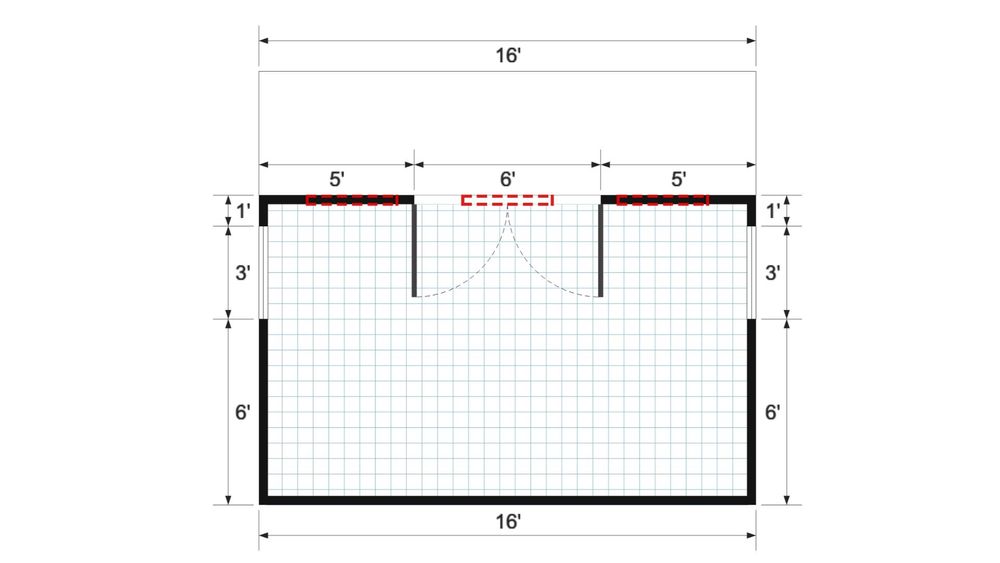 Floor plan for 14x16 Single Slope Cottage