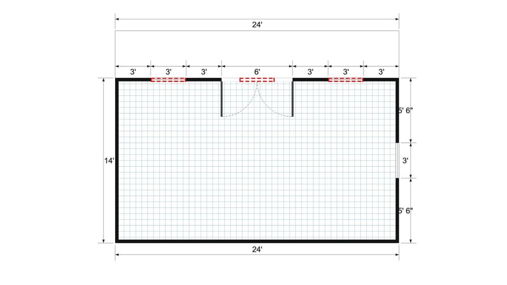 Floor plan for 18x24 Single Slope Cottage