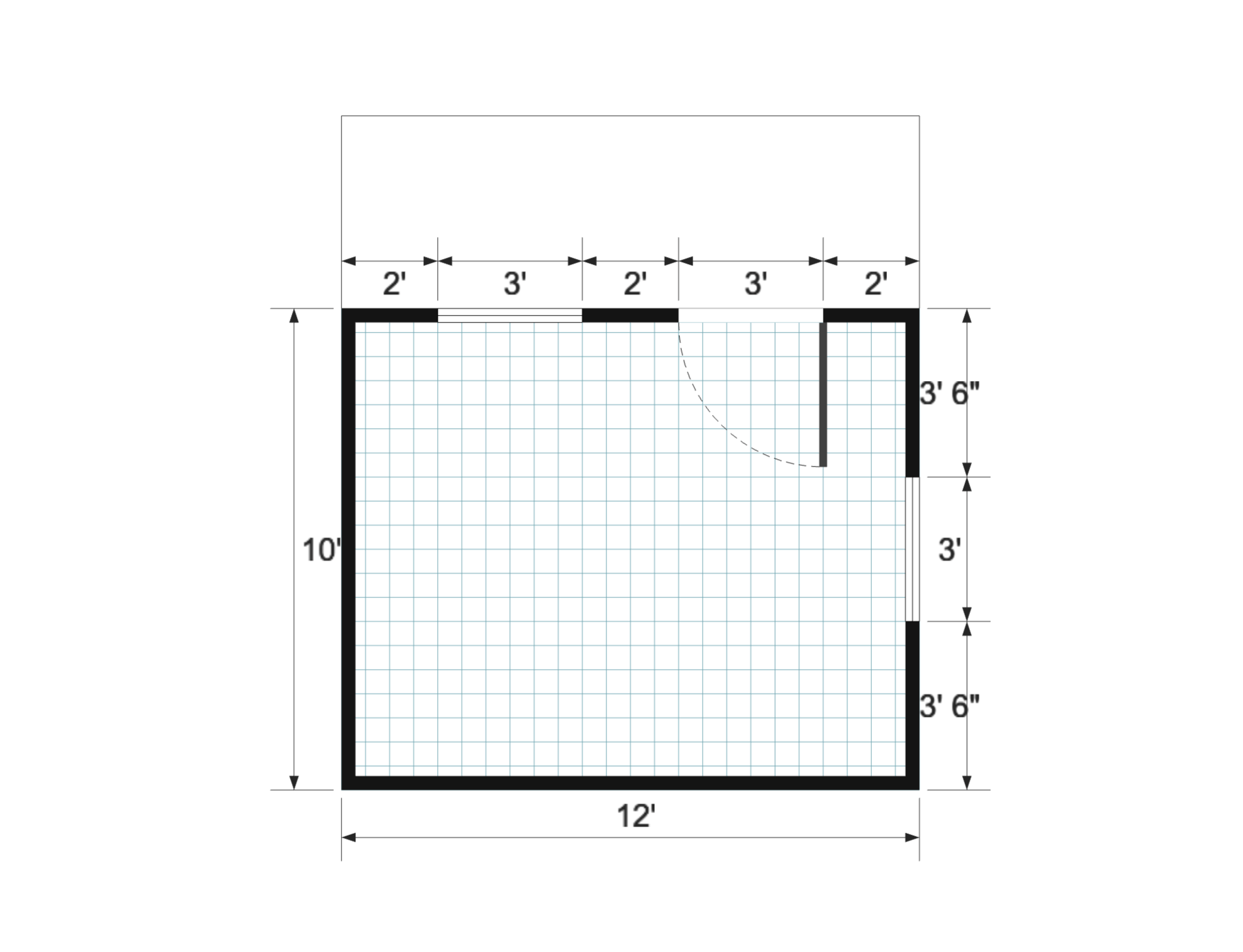 Gable Cottage 14x12 floor plan