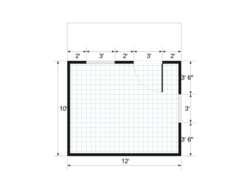 Gable Cottage 14x12 floor plan