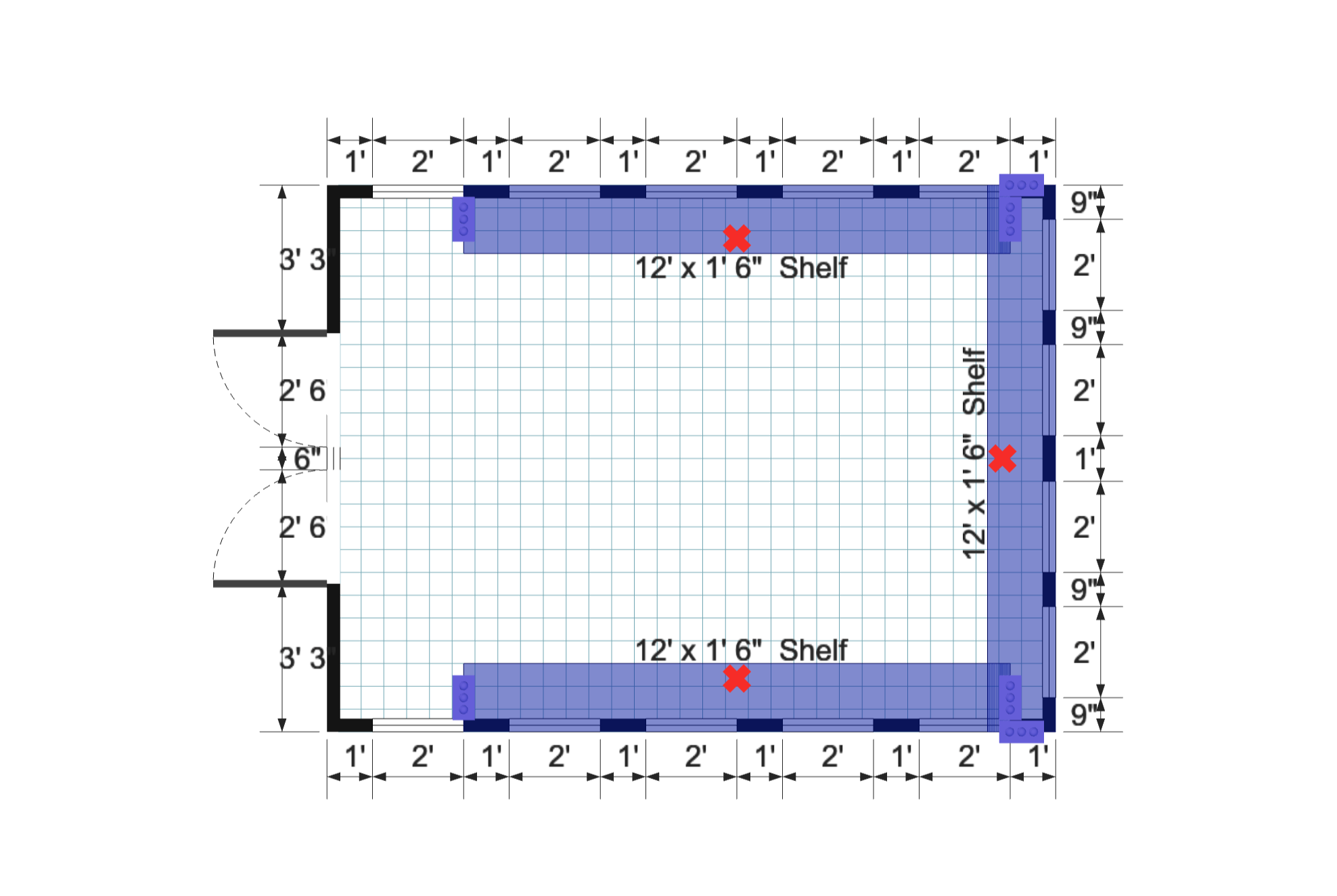 Gable Greenhouse 12x16 floor plan