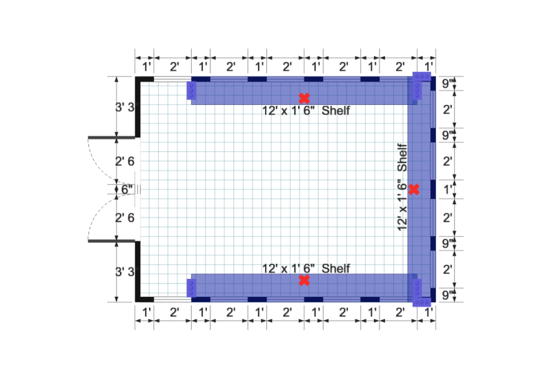 Gable Greenhouse 12x16 floor plan