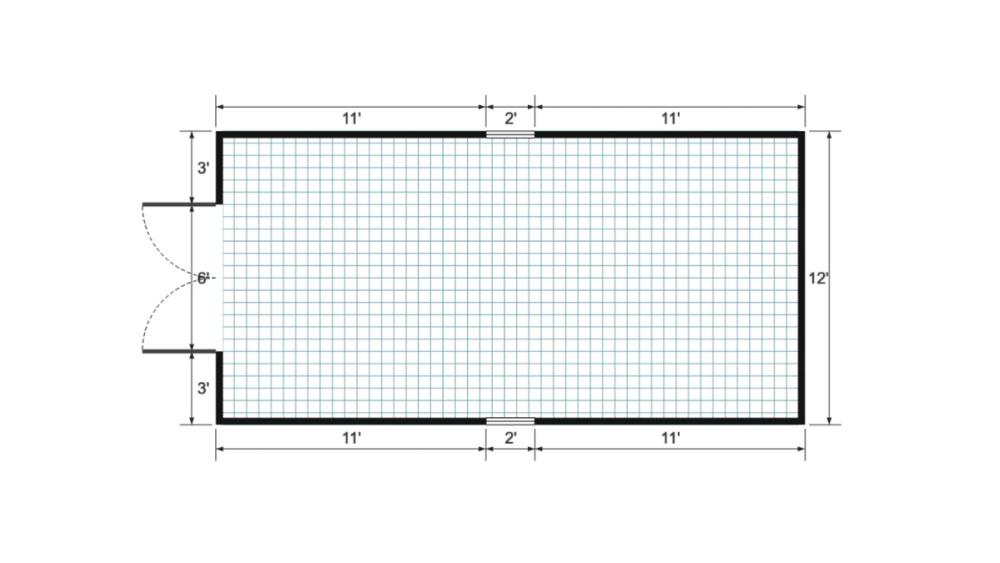 Floor plan for 12x24 Value Shed