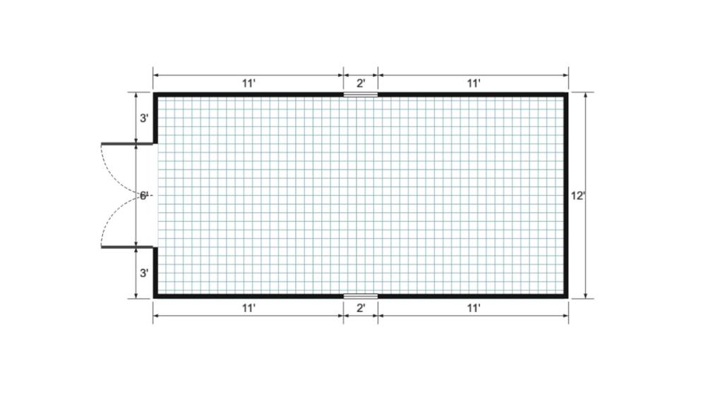 Floor plan for 12x24 Value Shed
