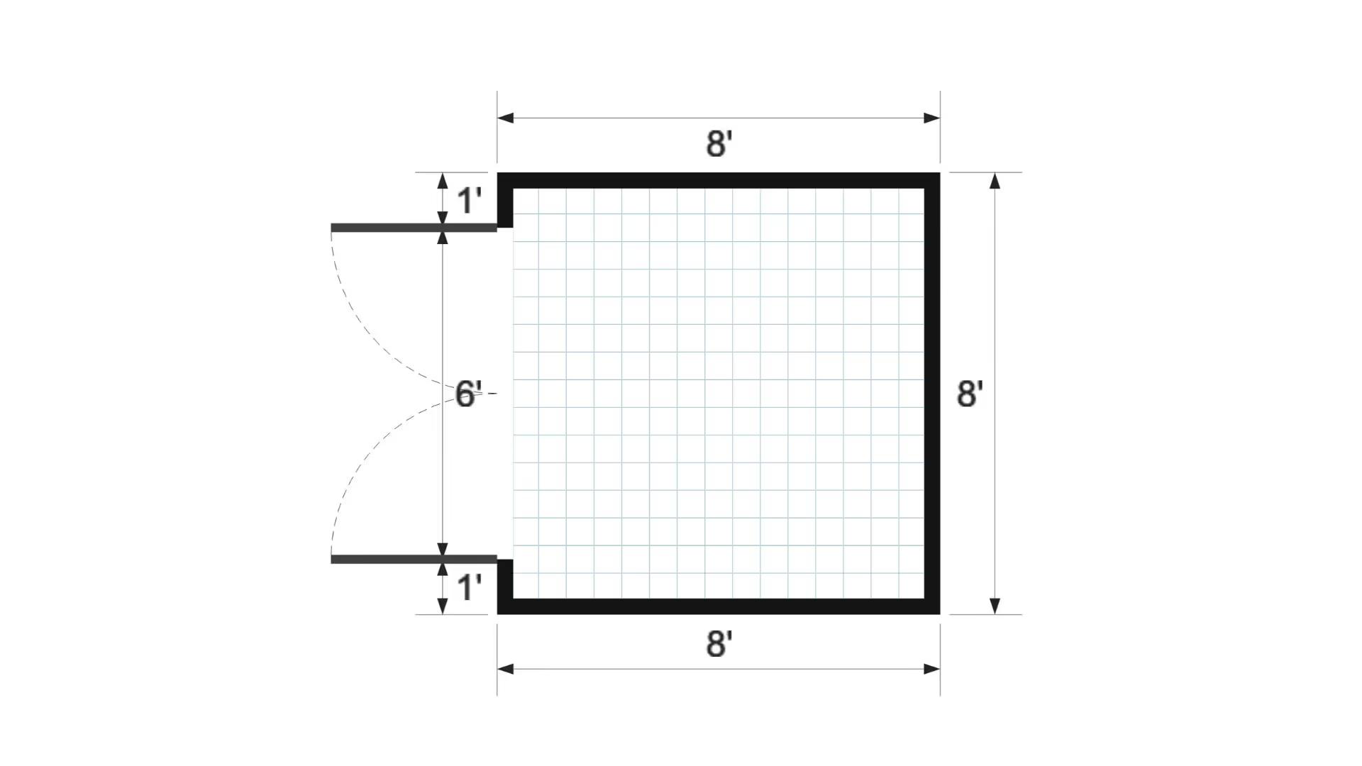 Floor plan for 8x8 Value Shed