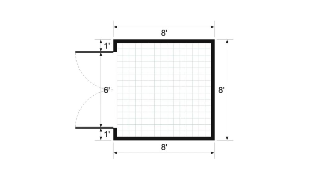 Floor plan for 8x8 Value Shed