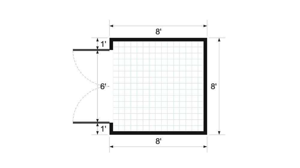 Floor plan for 8x8 Value Shed
