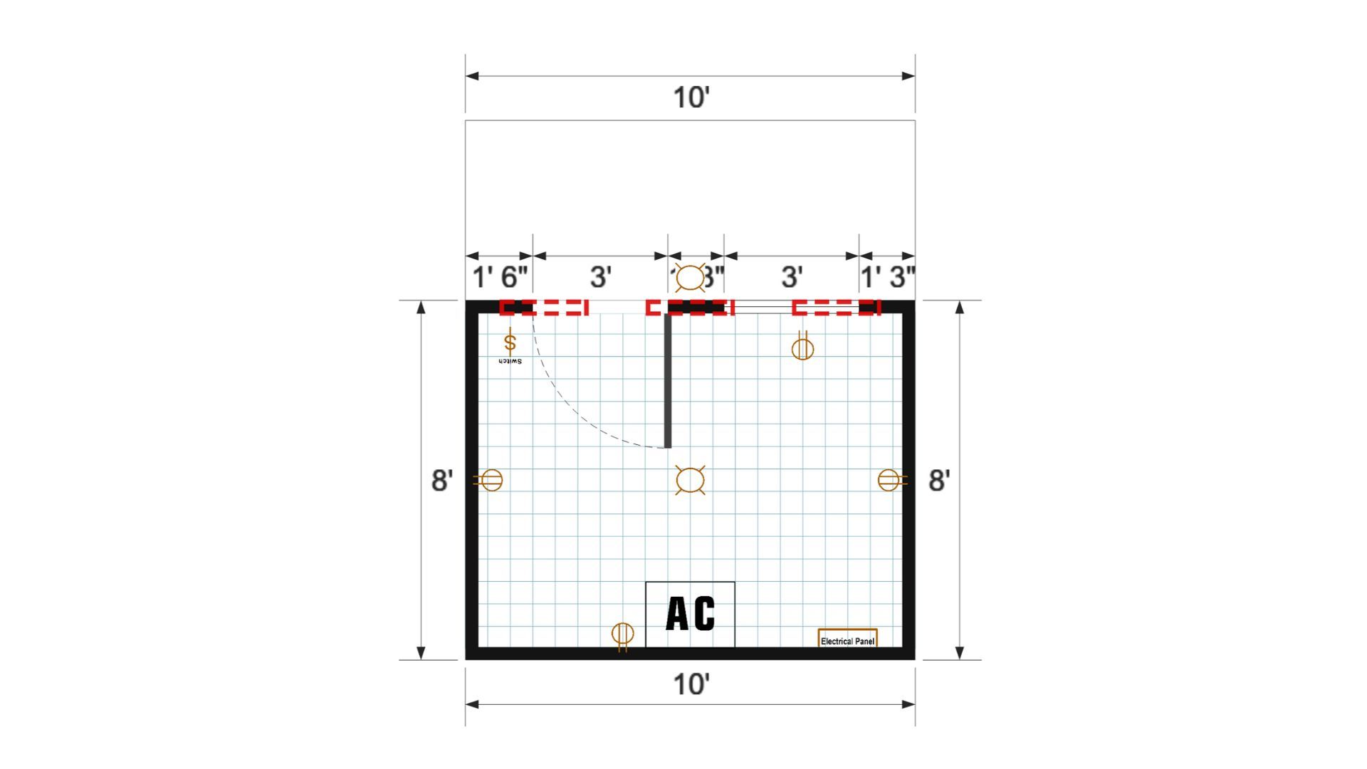 Floor plan for 12x10 Finished Single Slope