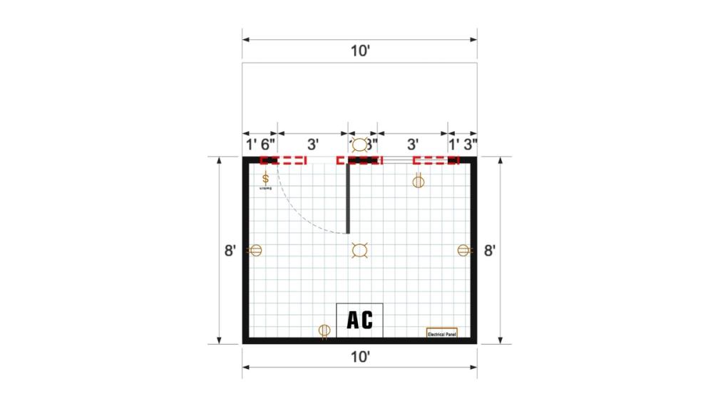 Floor plan for 12x10 Finished Single Slope