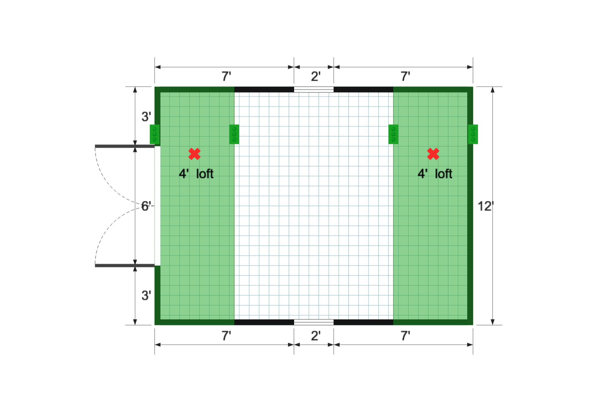 Premier Barn 12×16 floor plan