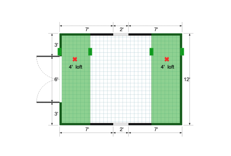 Premier Barn 12×16 floor plan