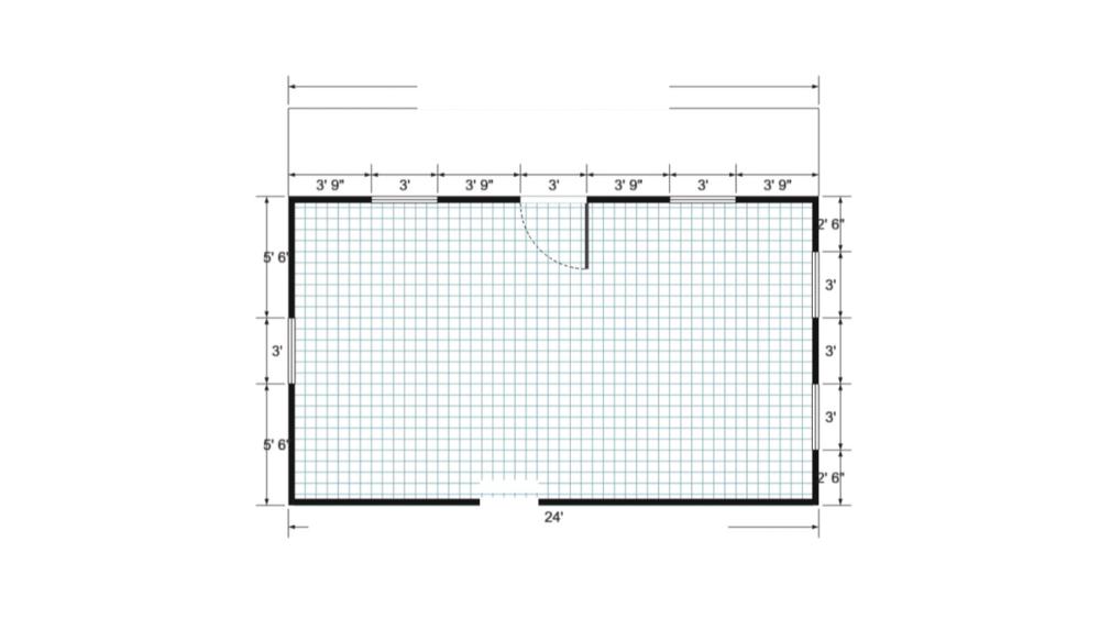 Floor plan for 18x24 Gable Cottage