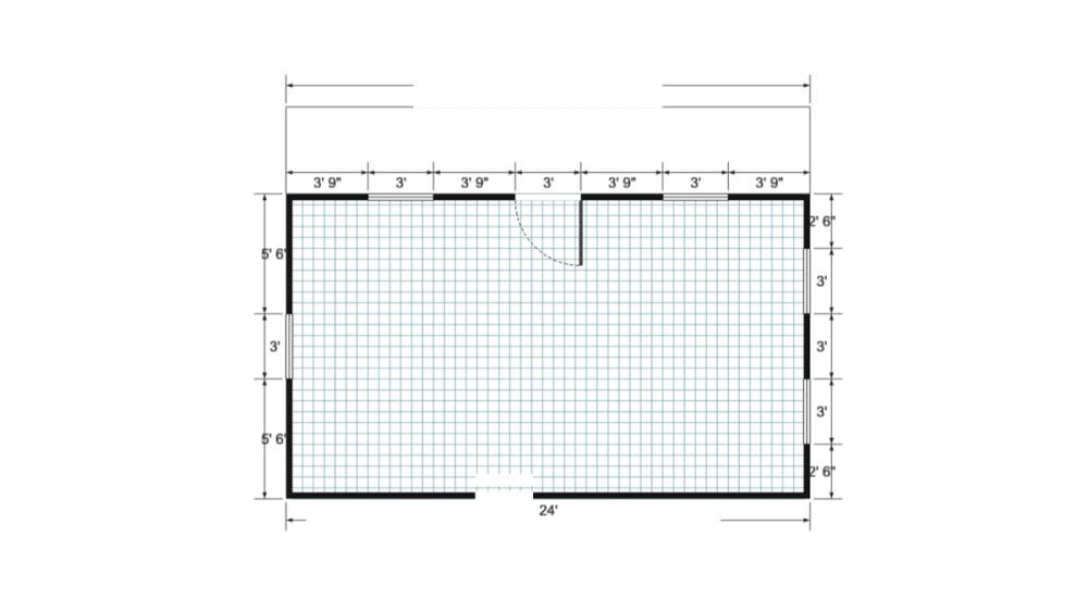 Floor plan for 18x24 Gable Cottage