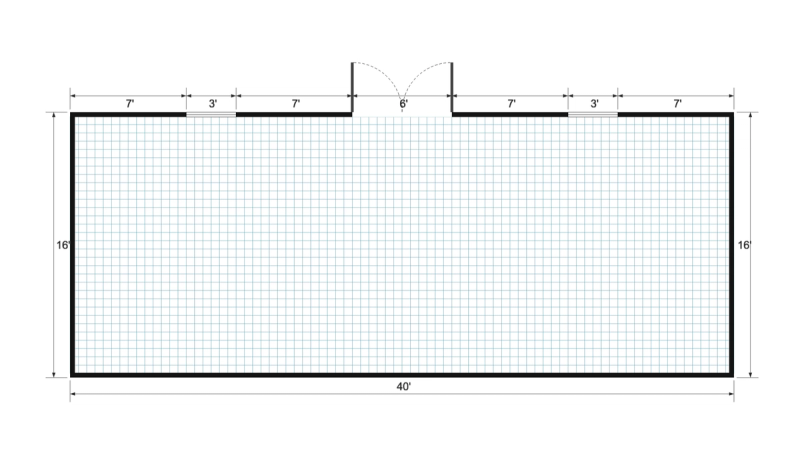 Side-Entry Premier 16×40 floor plan