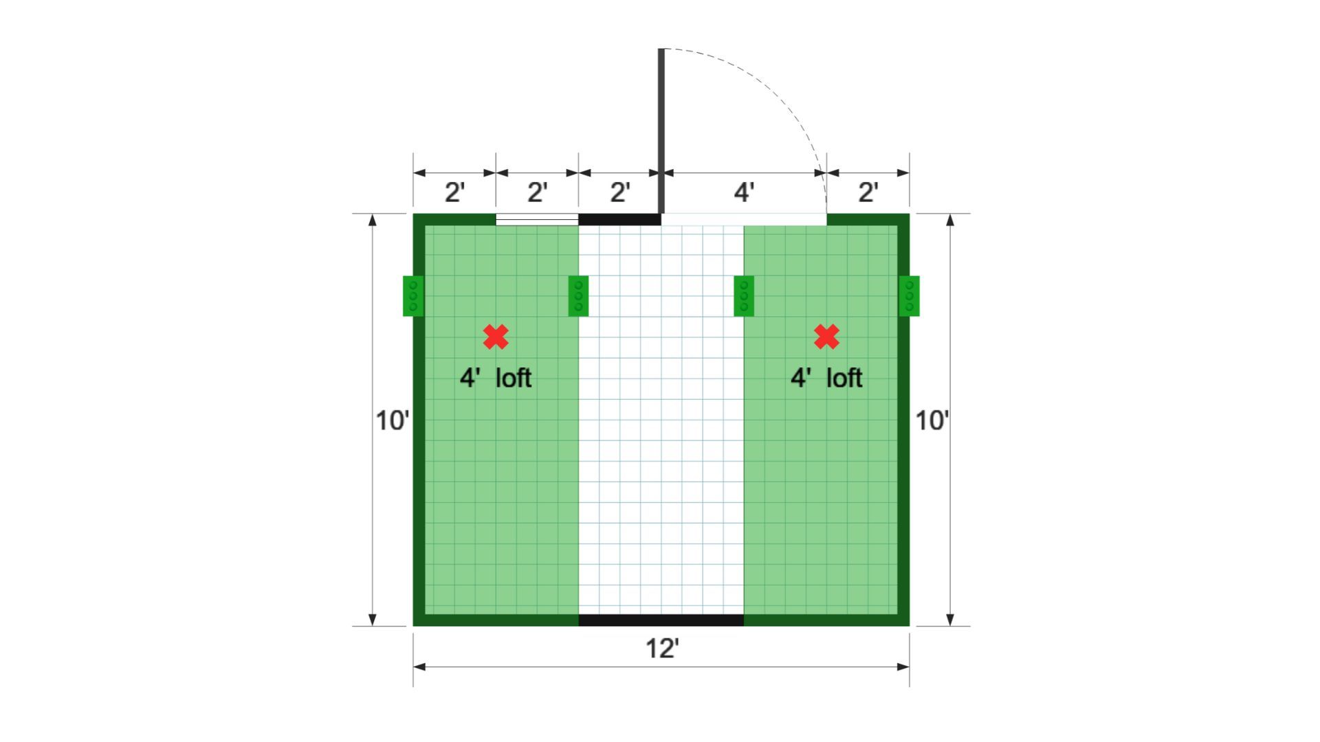 Floor plan for 10x12 Lofted Barn
