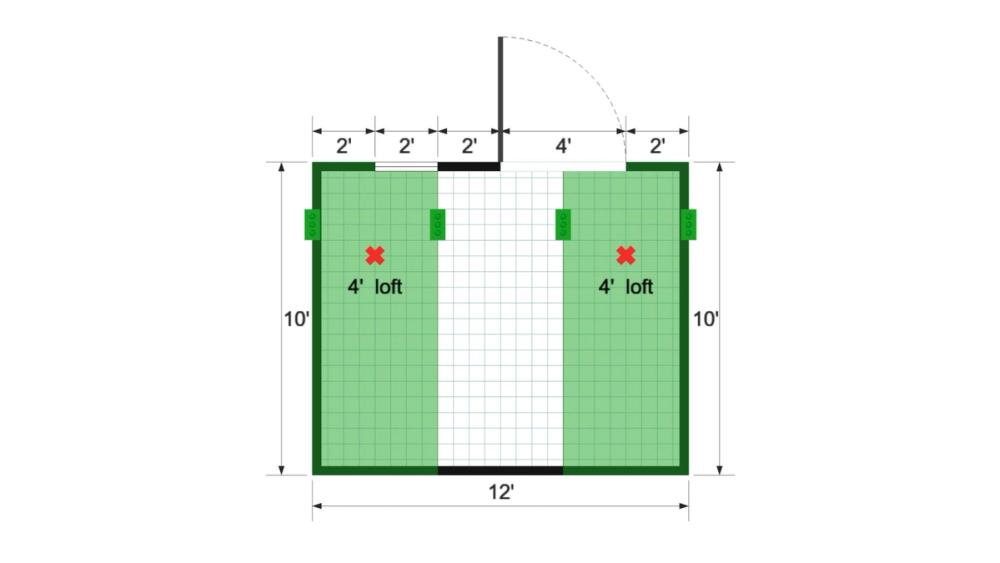 Floor plan for 10x12 Lofted Barn
