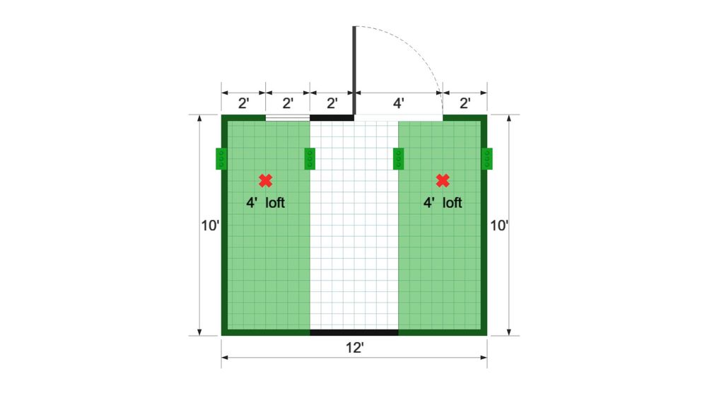 Floor plan for 10x12 Lofted Barn