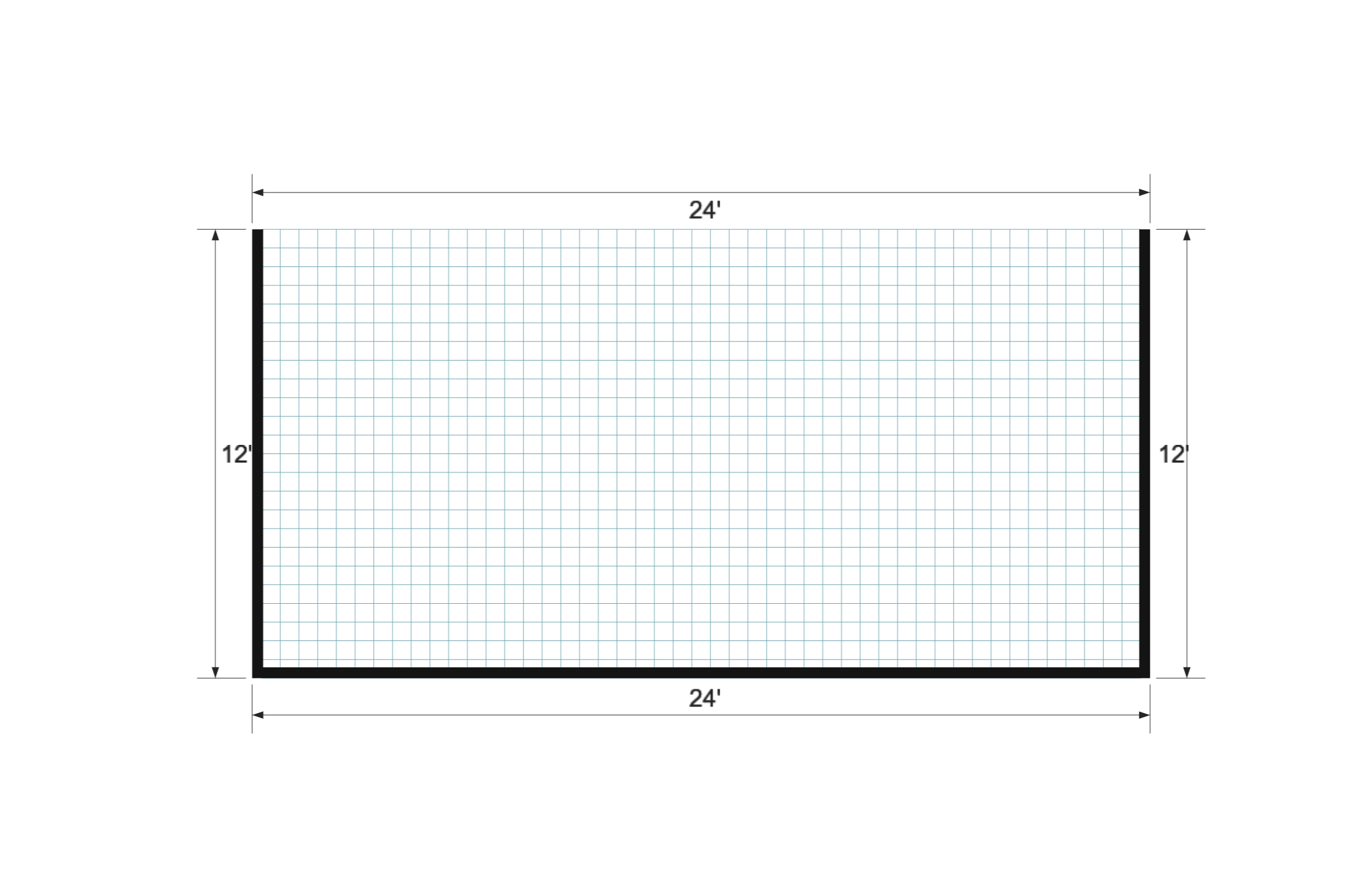 Standard Animal Shelter 12×24 floor plan
