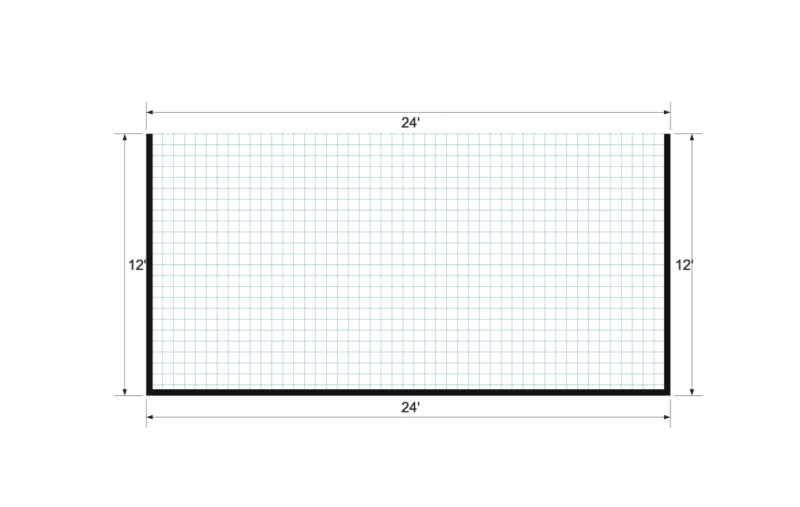 Standard Animal Shelter 12×24 floor plan