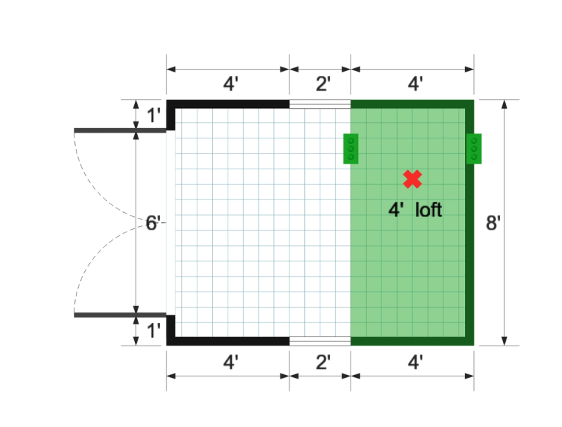 Standard Barn 8×10 floor plan
