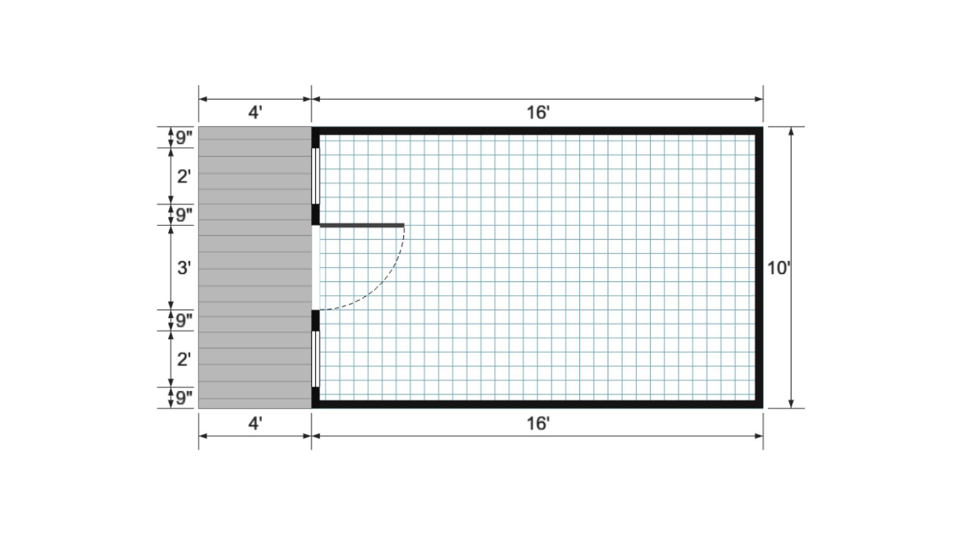 Floor plan for 10x20 Gable Shed