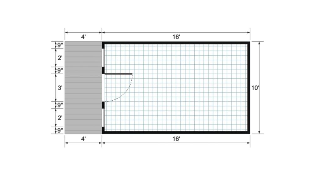 Floor plan for 10x20 Gable Shed