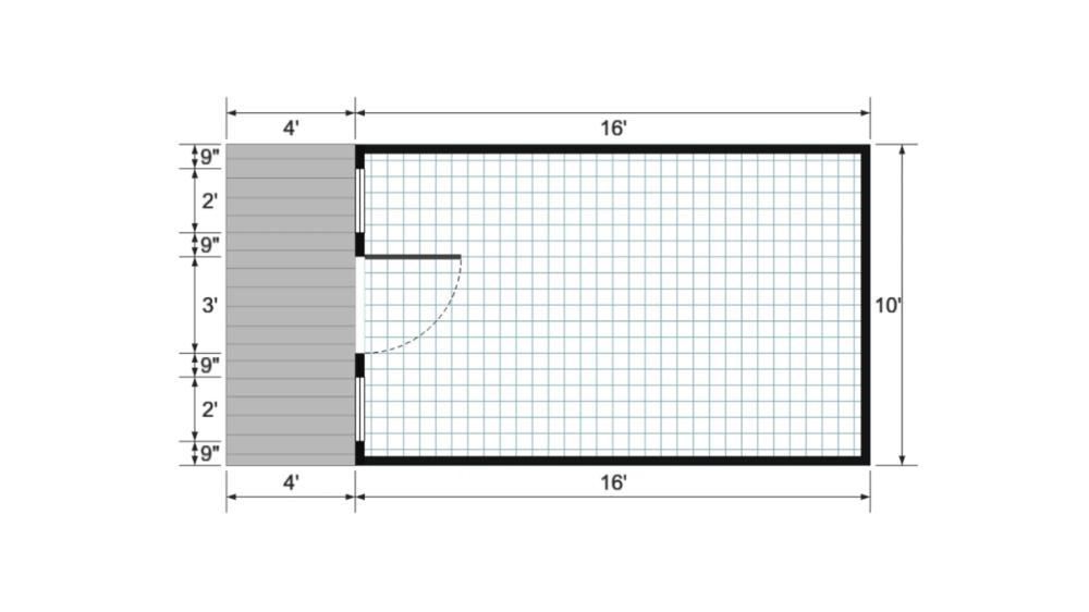 Floor plan for 10x20 Gable Shed