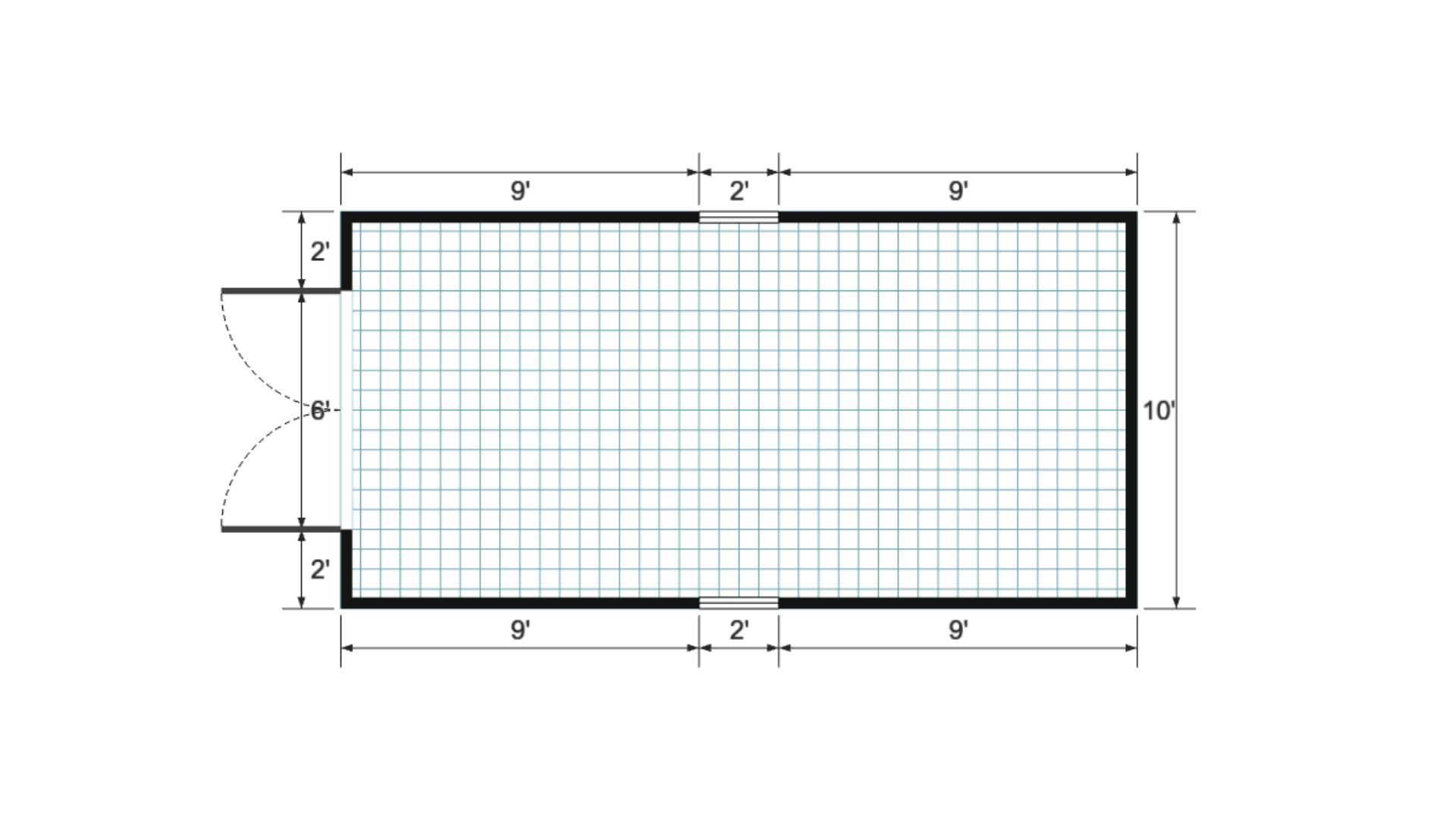 Floor plan for 10x20 Gable Shed