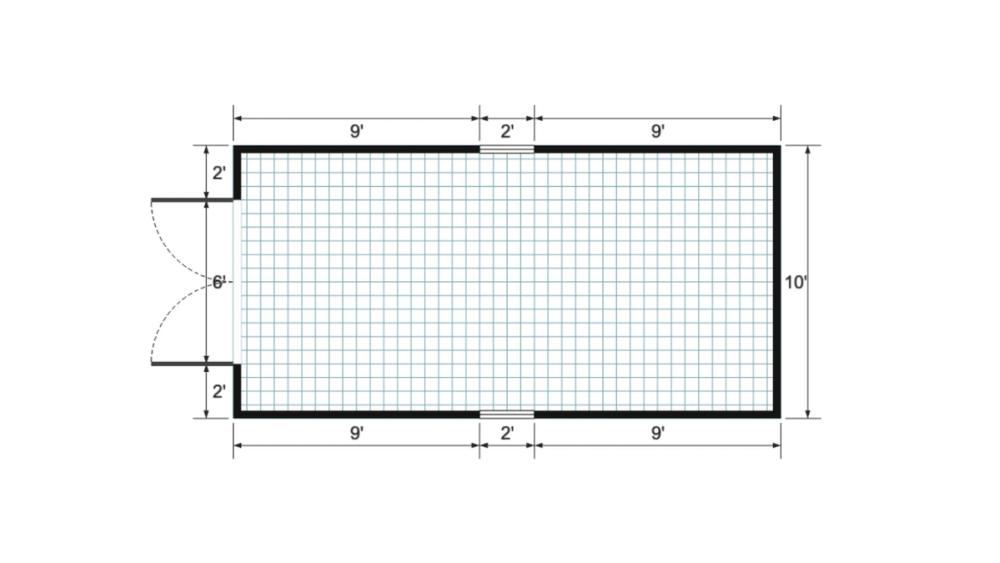 Floor plan for 10x20 Gable Shed