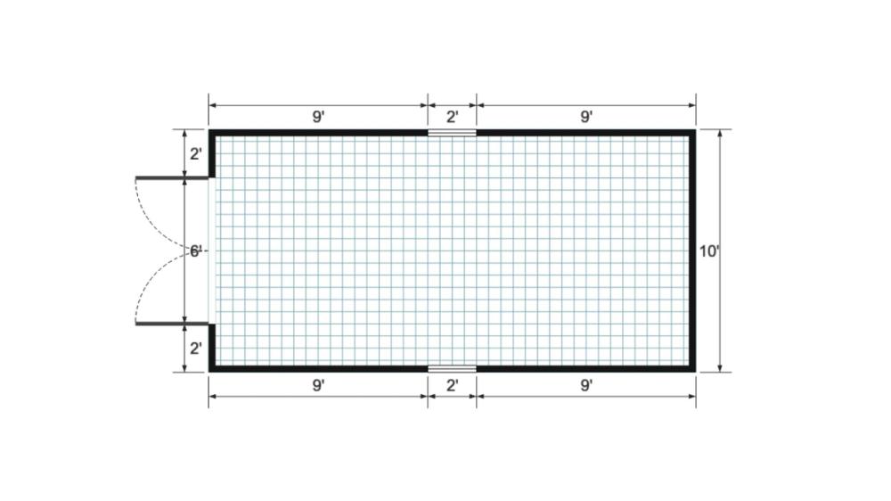Floor plan for 10x20 Gable Shed