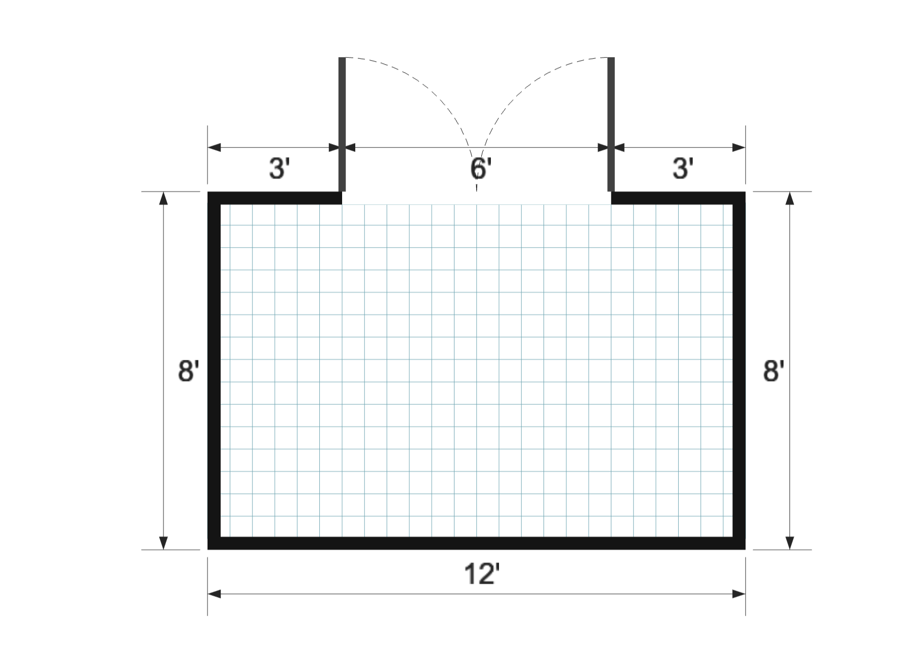 Lean-to 8×12 floor plan