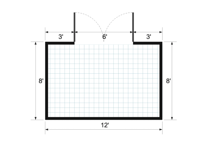 Lean-to 8×12 floor plan