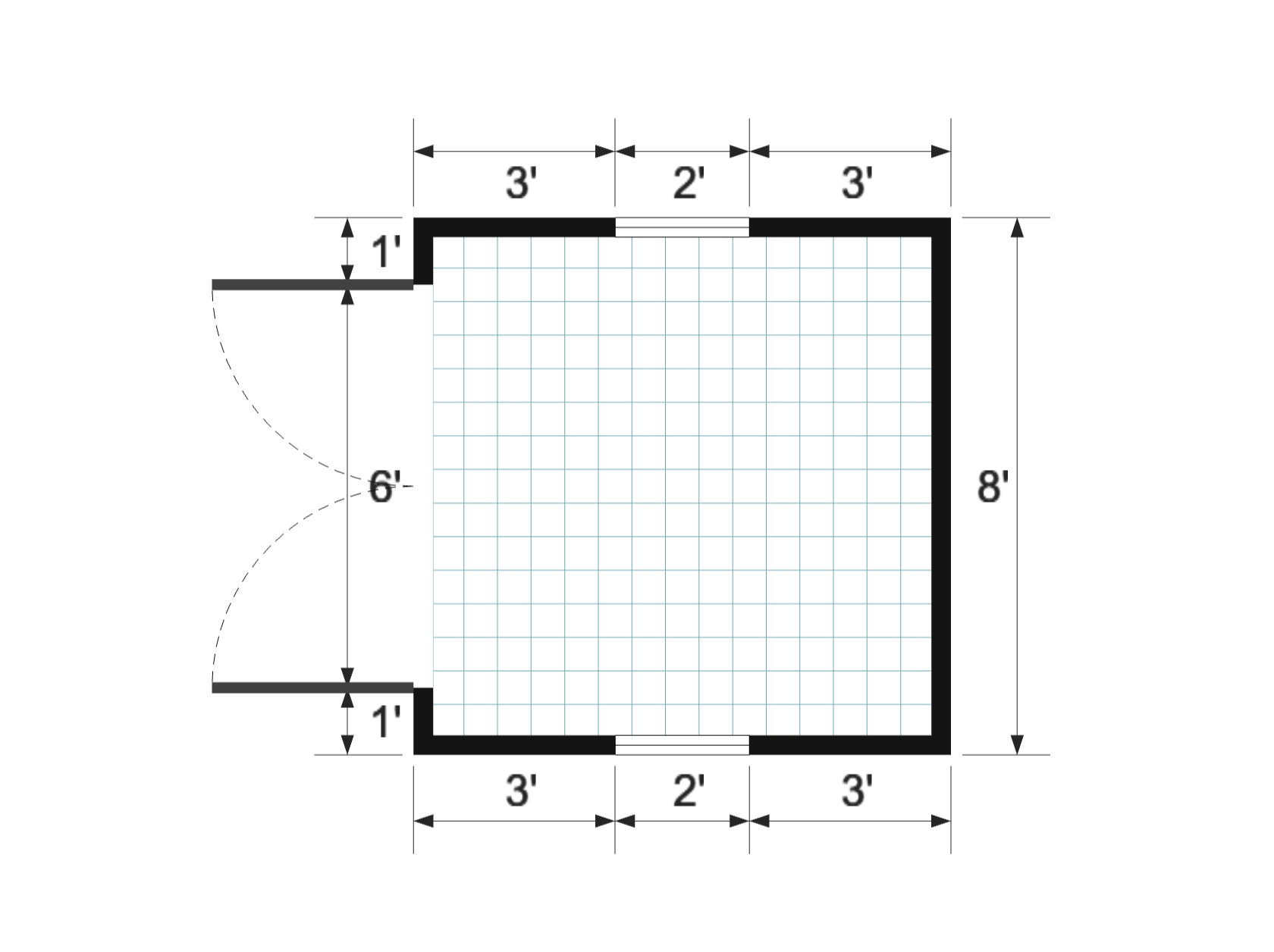 Standard 8×8 floor plan