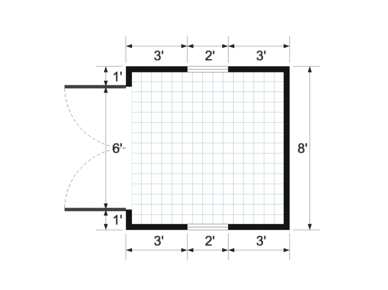 Standard 8×8 floor plan
