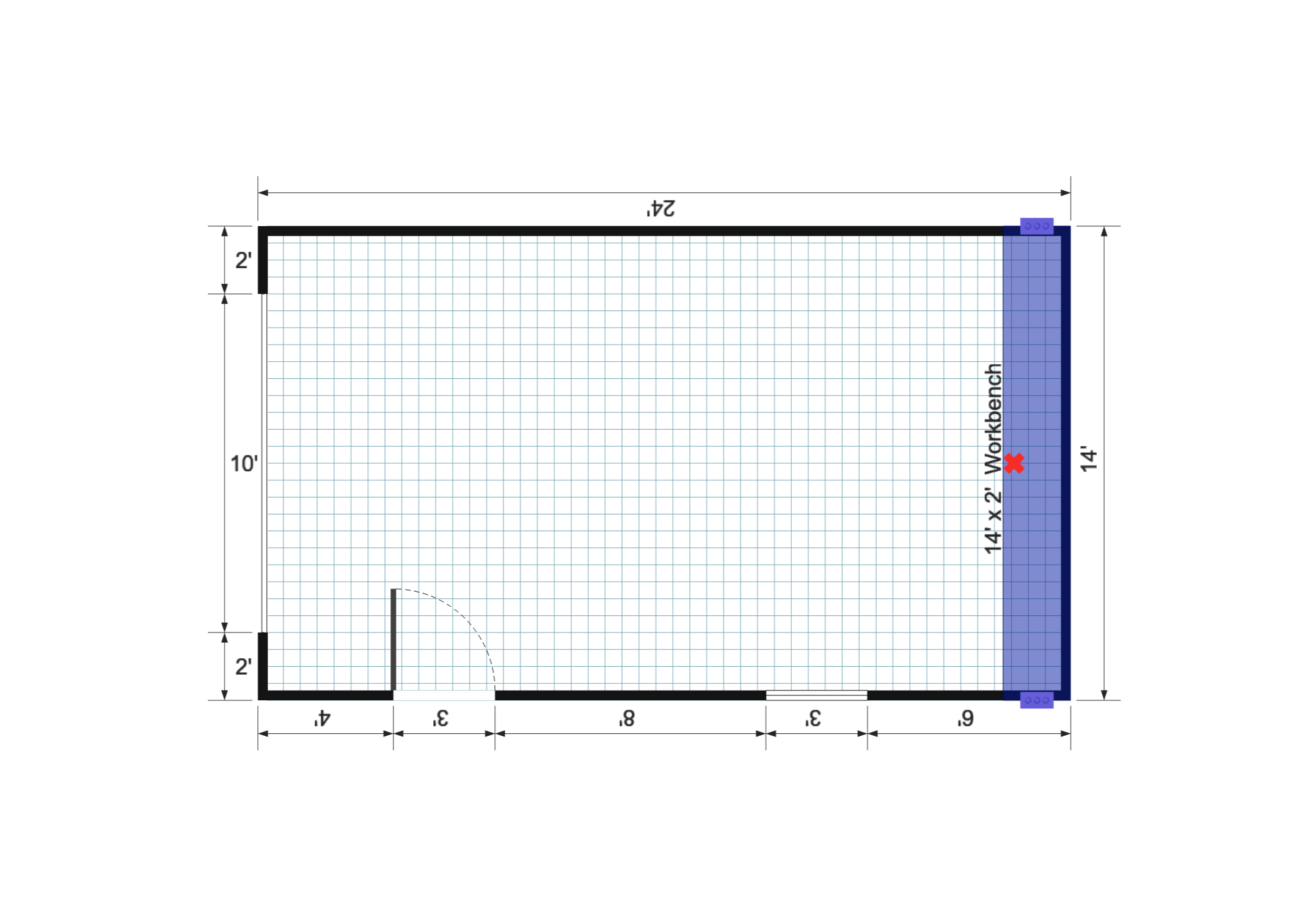 Gable Garage Shed 14×24 floor plan