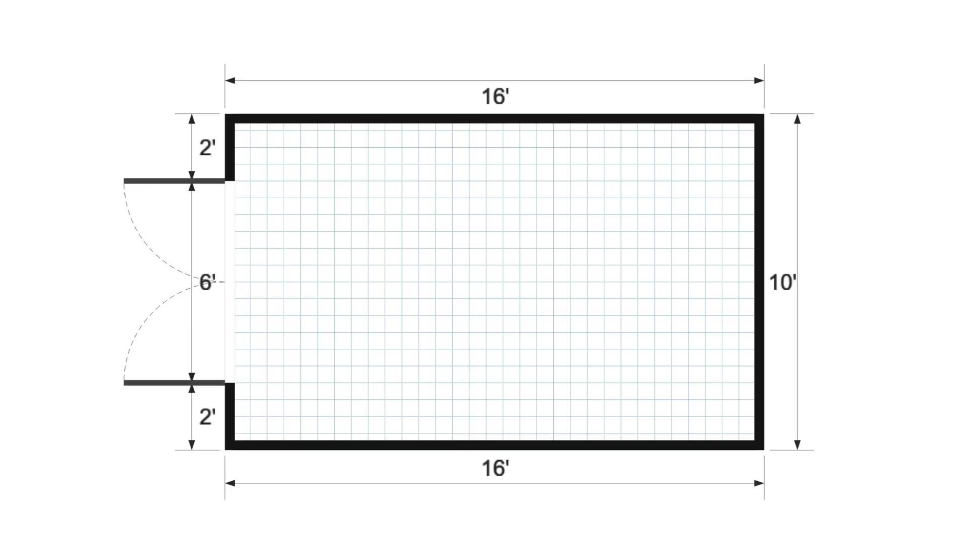 Floor plan for 10x16 Value Shed