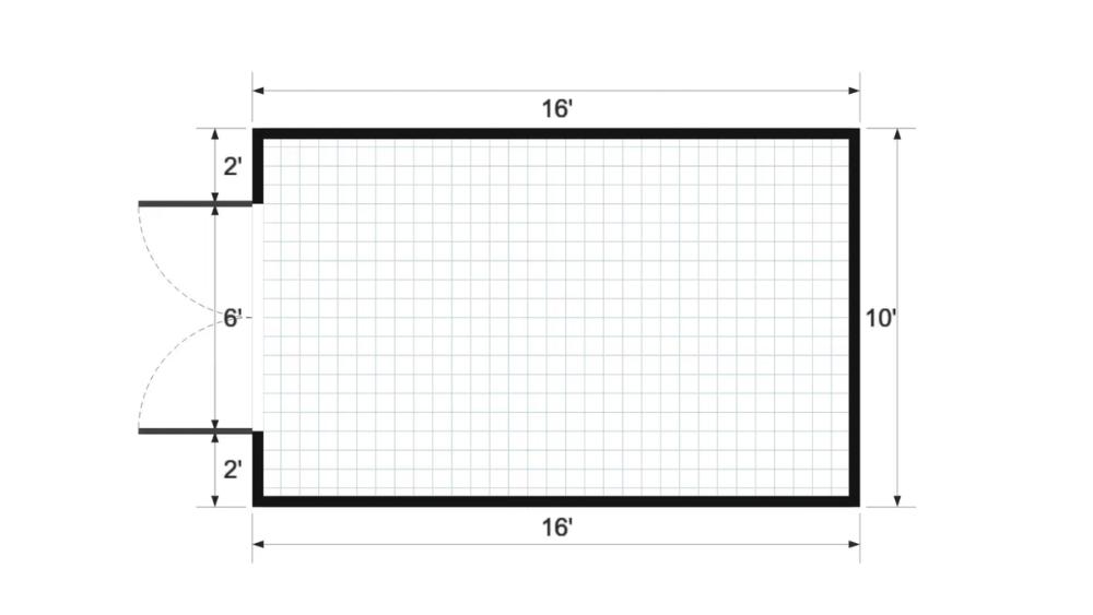 Floor plan for 10x16 Value Shed