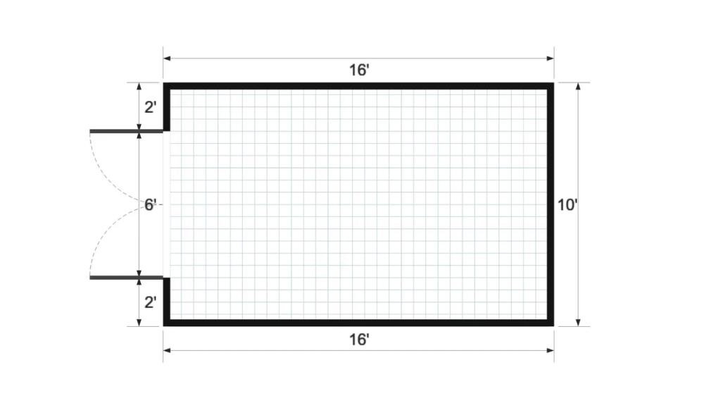 Floor plan for 10x16 Value Shed