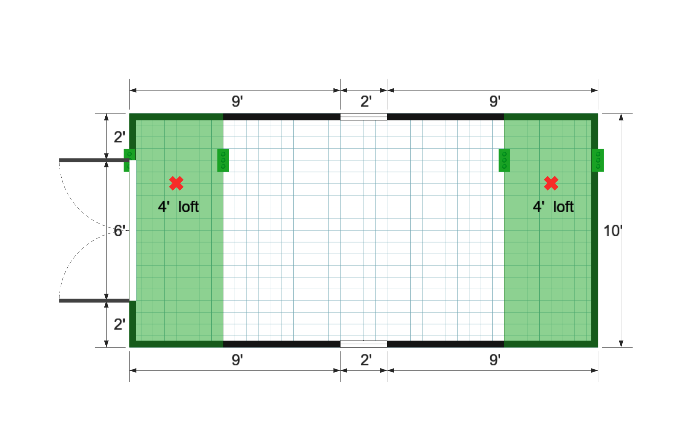 Premier Barn 10×20 floor plan