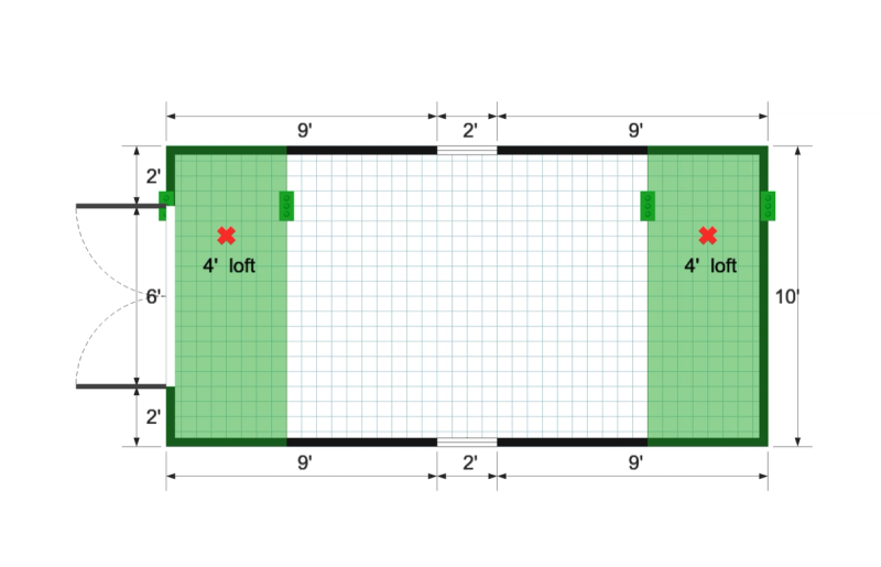 Premier Barn 10×20 floor plan
