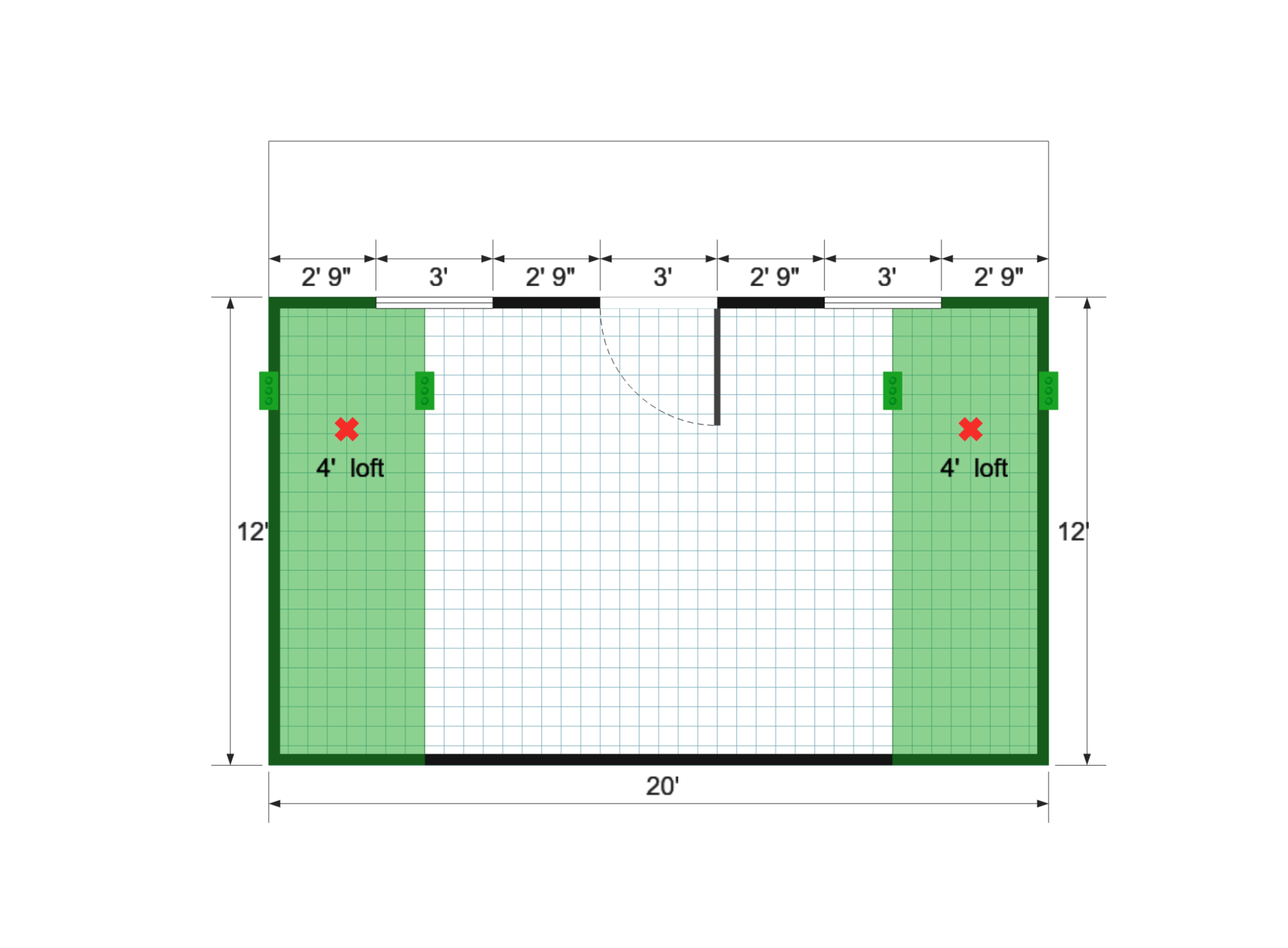Barn Cottage 16×20 floor plan