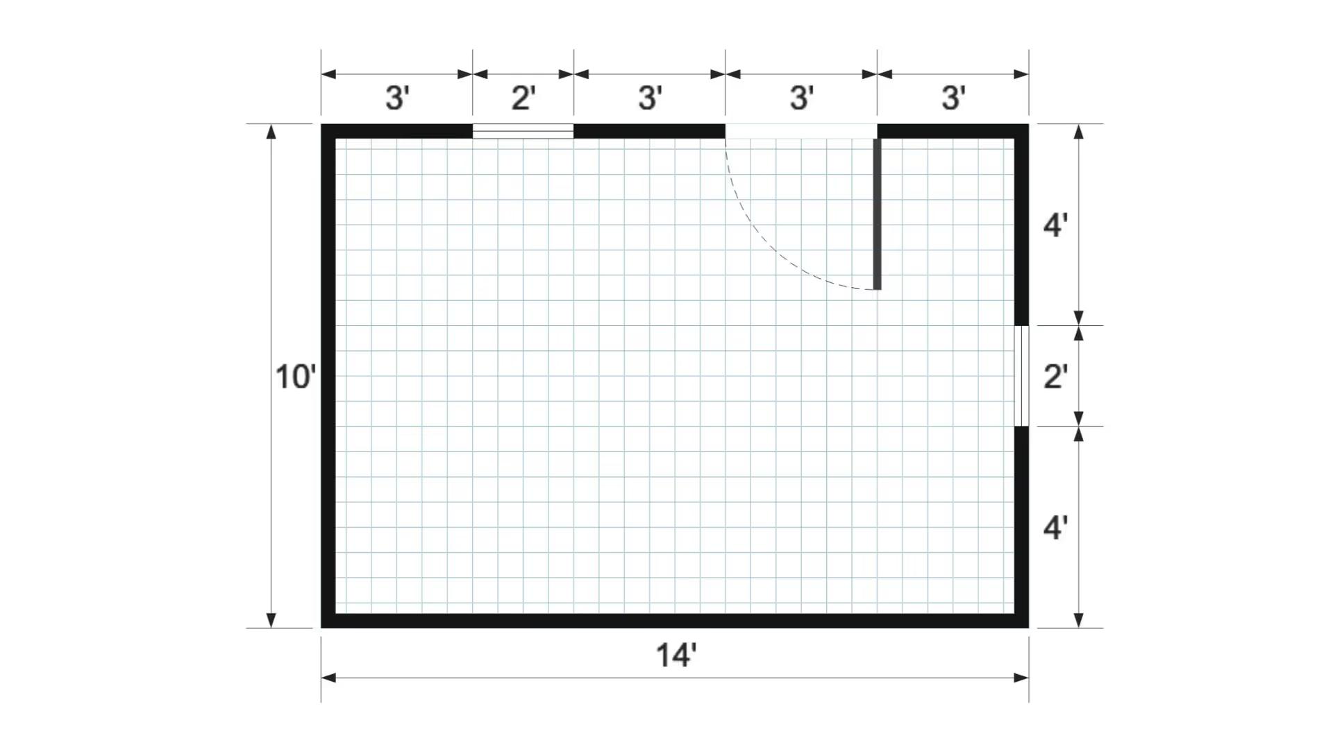 Floor plan for 10x14 Value Shed