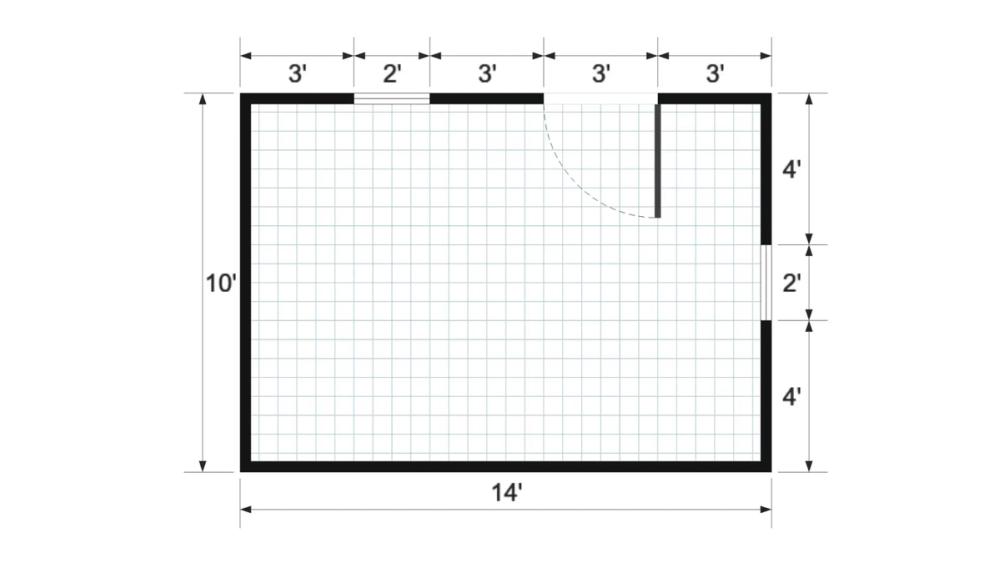 Floor plan for 10x14 Value Shed