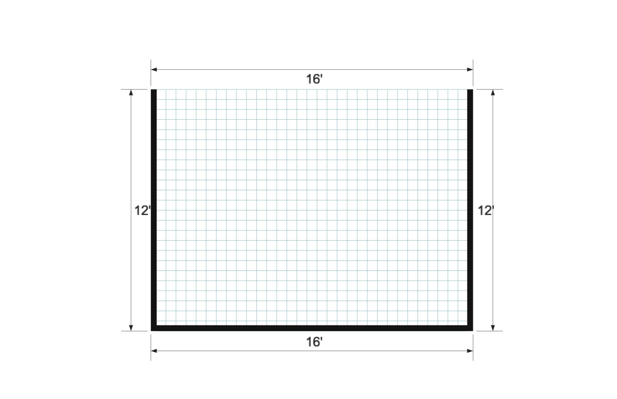 Standard Animal Shelter 12×16 floor plan