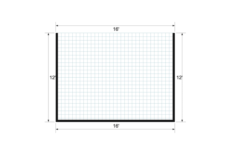 Standard Animal Shelter 12×16 floor plan