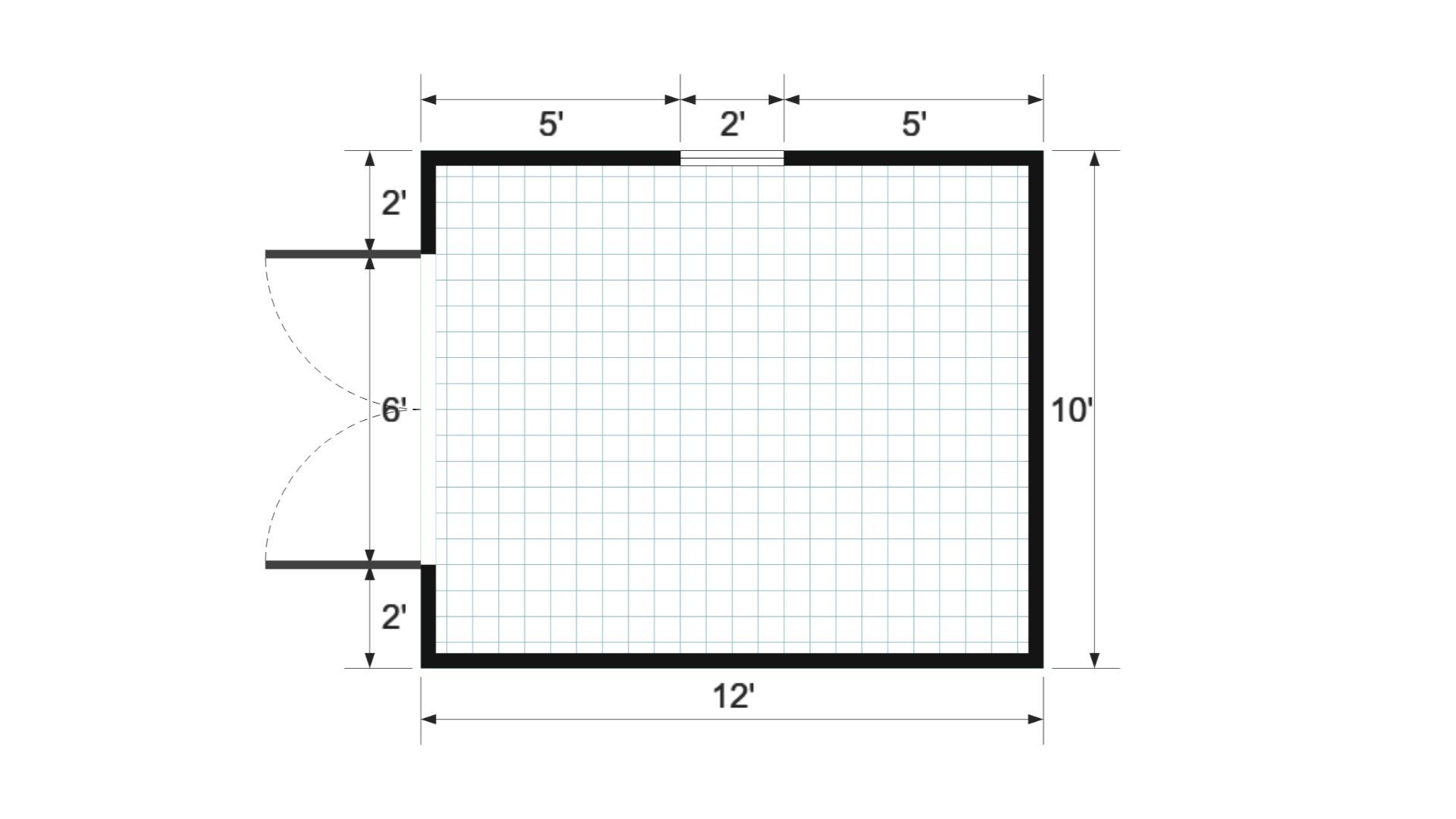 Floor plan for 10x12 Value Shed