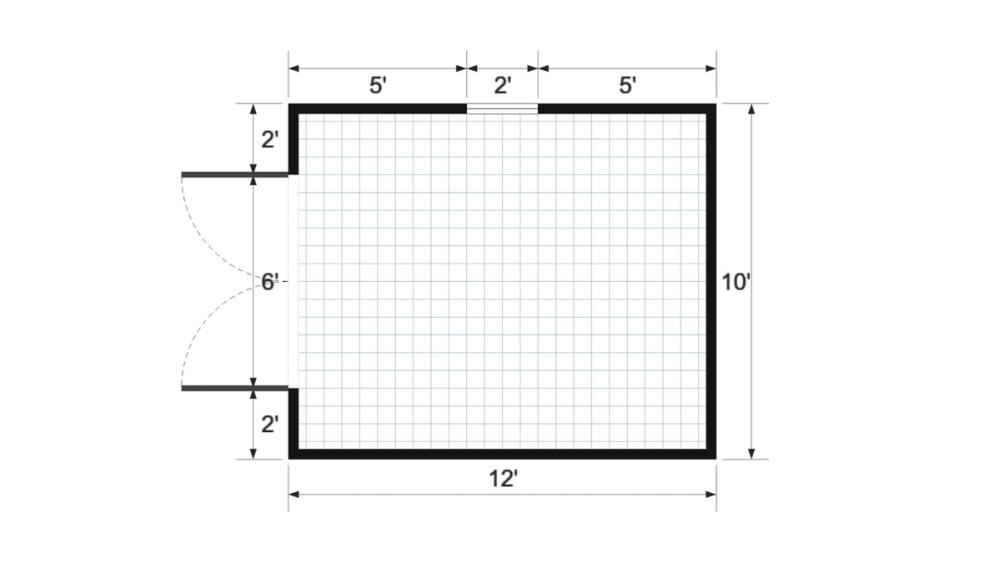 Floor plan for 10x12 Value Shed